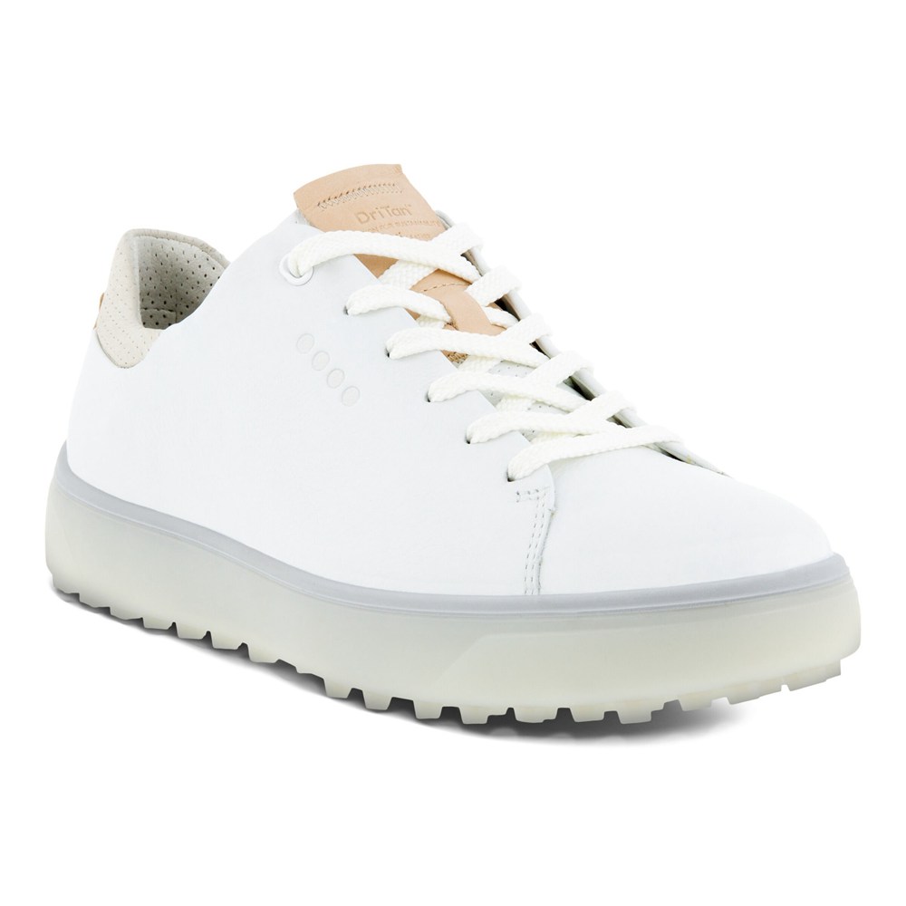 Zapatos De Golf Mujer - ECCO Tray Laced - Blancos - HUG081394